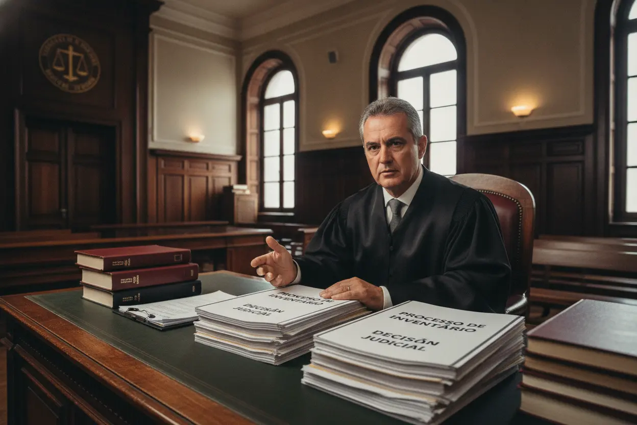 Juiz decidindo inventário judicial decisão judicial sobre herdeiro ausente no inventário